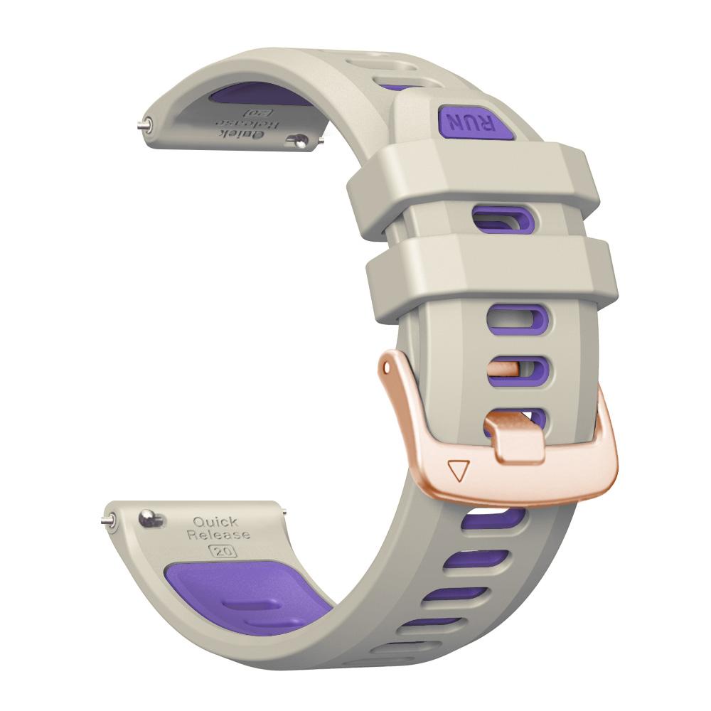 20 mm tvåfärgat silikonarmband för Garmin Forerunner 170 170Music Forerunner 70 570 42 mm 165 245 Vivoactive 6 5 Venu 2 Plus Band