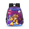 Schulrucksack für Kinder, Klassen 1-2, Cartoon-Druck, Oxford-Stoff, Tasche mit zwei Trägern, ergonomische Rückenunterstützung, reflektierende Sicherheit