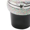 LED with Lid ,Portable Interior Rhinestones Decoration Trash Can Cup Outdoor Holder , Use