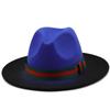 Autumn and winter men's and women's fashion spray-painted woolen jazz hat, a European, American and British style big-brimmed top hat