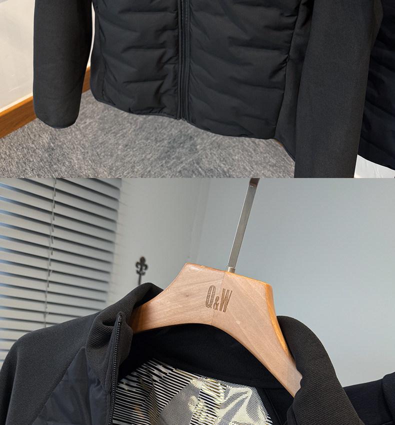 Men's Ribbed Cotton Padded Jacket - Warm Stand Collar for Autumn/Winter, Suitable for Mid-Age and Youth, Casual Versatile Layering.