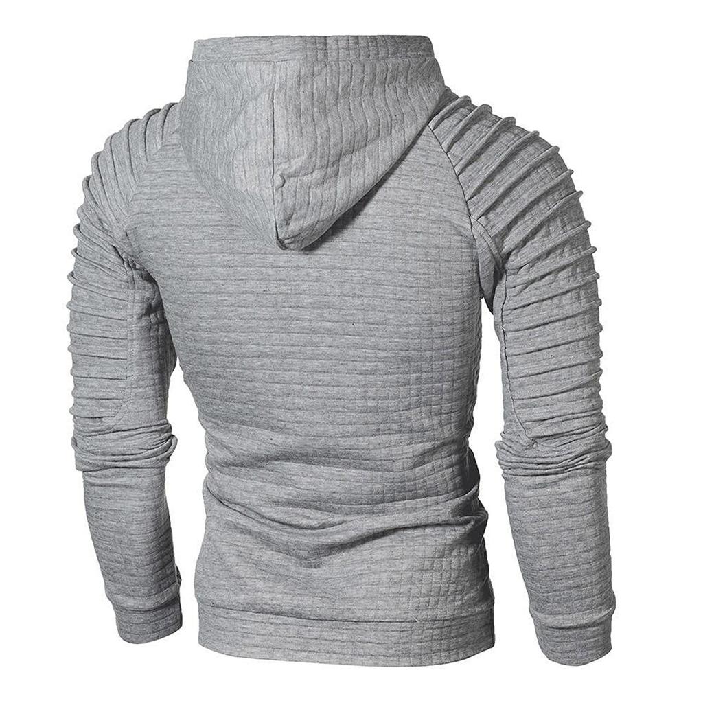 Men's Fashion Leisure Self Cultivation Long Sleeve Stripe Sweater Hoodie Coat Top