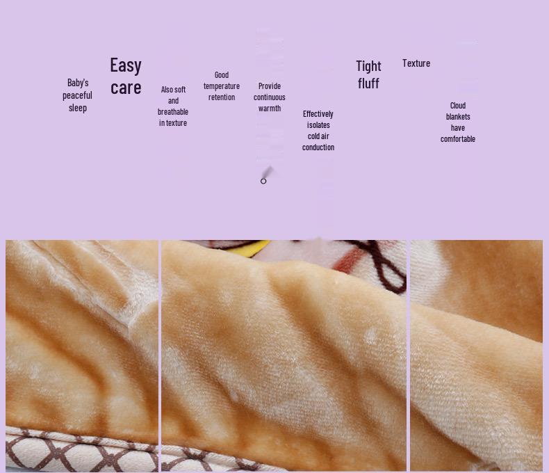 Cartoon Baby Double Layer Cloud Blanket for Newborns - Spring/Autumn Photography Blanket