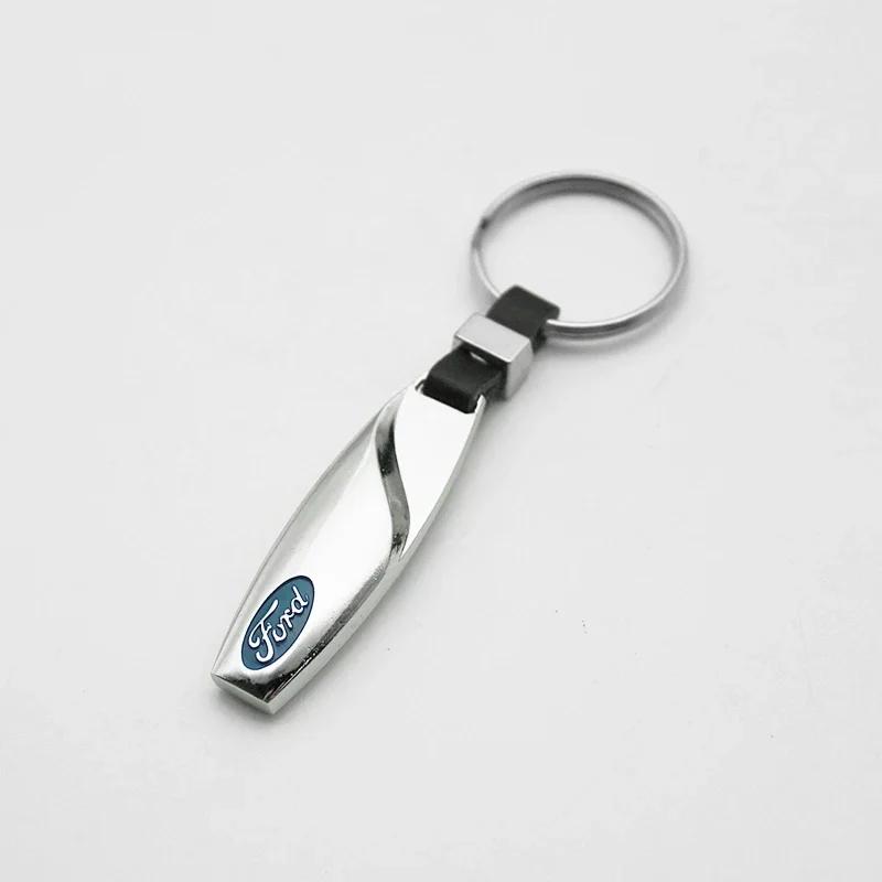 AAAML1 3D Metal/Leather Car Keychain Key Chain Ring Key Holder For Ford Focus 2 3 MK2 MK3 Fiesta Ranger Mondeo Ecosport Kuga Accessorie
