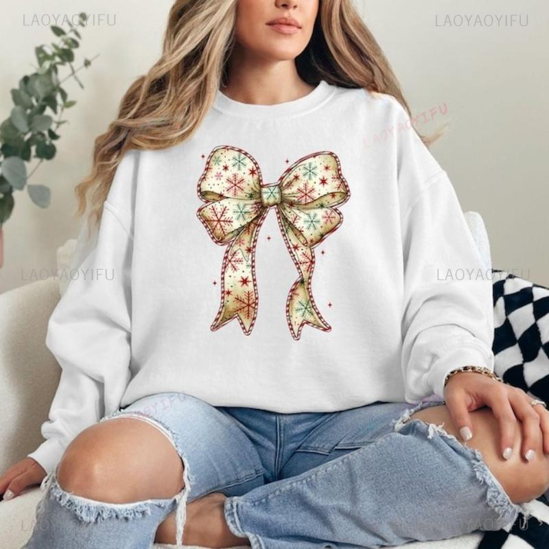 Christmas Coquette Bow Sweatshirt Merry Christmas Hoodie Tis The Season Hoodie Cozy Women Apparel Xmas Party Women Winter Outfit