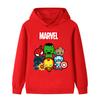Autumn Winter Marvel Superheroes Chibi Printed Hoodies Fashionable Casual Warm Sports Long Sleeved Children's Boy Hooded Sweatshirts