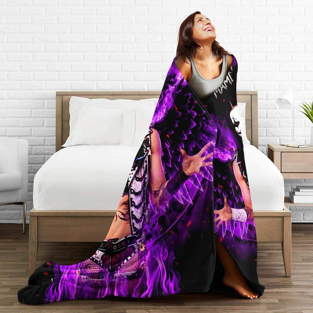 Rhea Ripley with Terrifier Art Blanket Warm Soft Pattern Plush Throw Blanket For Child Couch Chair Flannel Bedspread Bed Cover