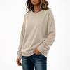 Women's Long Sleeve Neck Loose Fit Pullover Sweatshirt Color Casual Fall Winter Top