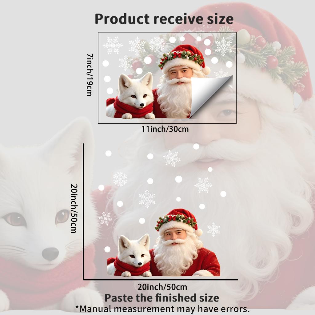 3D Illusion Santa Claus Wall Sticker Self Adhesive Removable No Damage Living Room Bedroom Decor