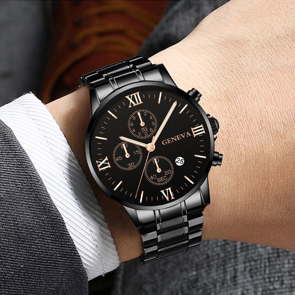

Ceneva Luxury Stainless Steel Men Military Quartz Analog Wrist Watch Waterproof L
