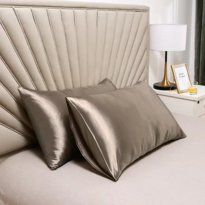 1 Pair 100% Silk Pillowcase Pillow Cover Silky Satin Hair Beauty Pillowcase Comfortable Pillow Case Home Decor Pillow Covers