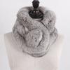 Russian Women Thick Natural Fur Scarf Winter Ladies Warm Real Rabbit Fur Muffler Knit Fluffy Pompoms Genuine Fur Scarves