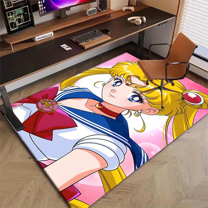 Sailor Moon Printed Area Rug Carpet for Bedroom Living Room Home Decor Rugs Mat Non Slip Mat Rug for Bedside