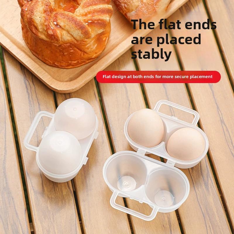 1 stück 2-Zellen Tragbare Eierbox Für Den Außenbereich Kunststoff Eierablage Kühlschrank Eieraufbewahrungsbox Stoßdämpfend Und Anti-Drop Eierlade