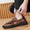 Handmade Summer Men's Sandals Leather Men's Shoes Casual Trekking Sneakers Outdoor Comfortable Breathable Travel Driving Shoes