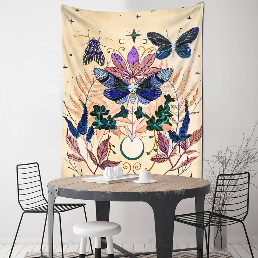 Teenage independent room decoration lace tapestry mushroom tapestry psychedelic sun, moon and stars tapestry