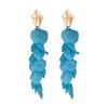Elegant Sterling Silver Petal Tassel Earrings - Chic European & American Vacation Style for Women