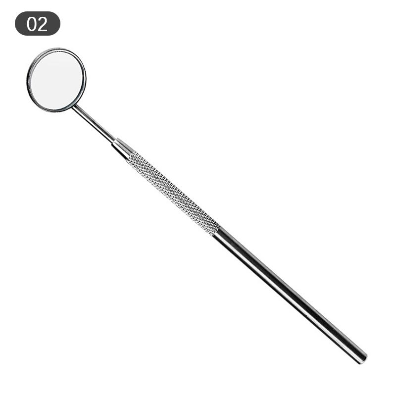 

1/6Pcs Stainless Steel Dental Mirror Dental Kit Pocket Mouth Mirror Appliance as the picture