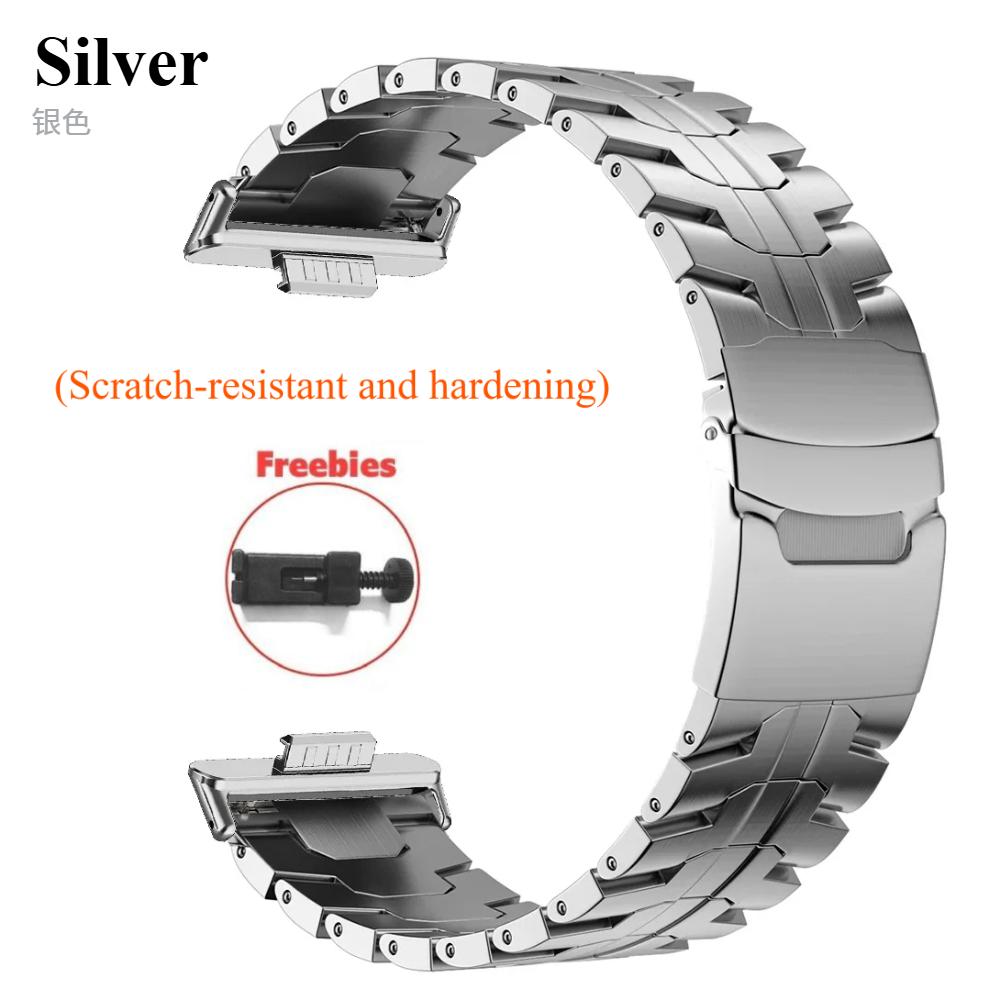 

Розкішний титановий ремінець для Huawei Watch Fit4Pro/Fit4/Fit3 Чоловічий бізнес-сплавний браслет для HUAWEI WATCH FIT4 FIT3 Ремінець Correa Huawei Fit 4 срібний