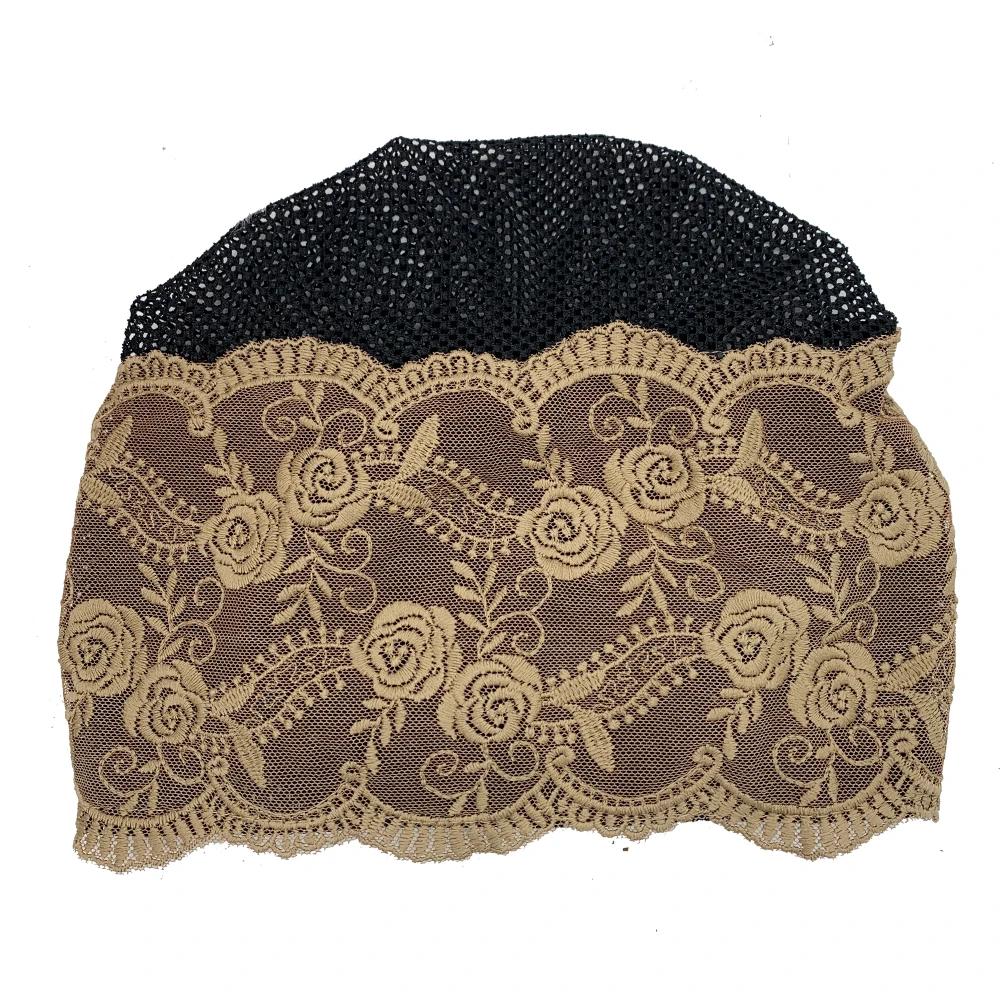 Embroidery Lace Turban Cap for Women Summer Breathable Head Wraps Bonnet
