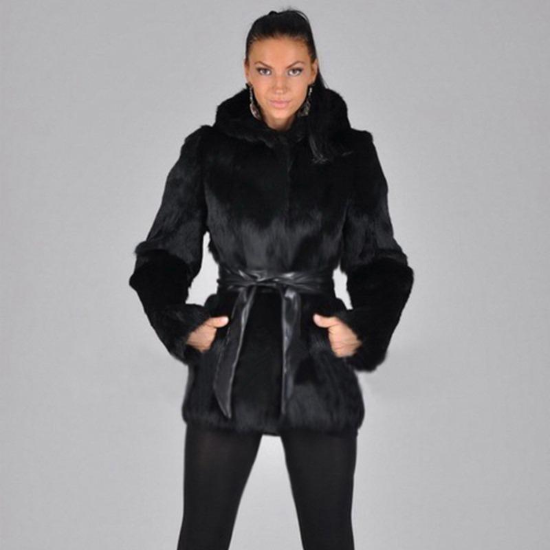 

Fashion hat imitation fur coat women s autumn and winter new warm personalized coat top women s autumn and winter new XXXL чорний