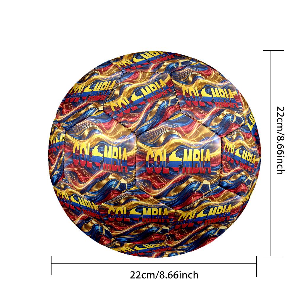 Pallone da Calcio Stampato Colombia Taglia 5 Resistente all'Usura Standard da Allenamento per Adulti Regalo per Appassionati per Partite Sportive Indoor Outdoor
