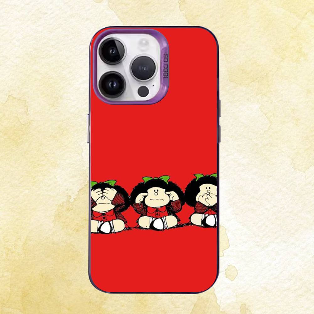 

M-Mafaldaa Cute Character Case for iPhone 11 12 13 14 15 16 17 Pro Max XS X XR Cover iPhone16plus