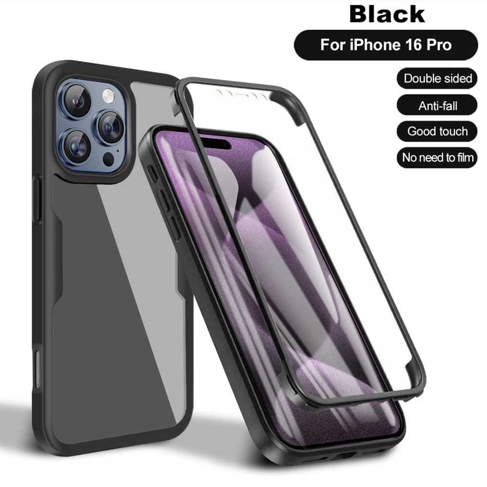 For iPhone 16 Pro Max 360 Full Body Screen Protector Transparent Case For iPhone 16 Pro 16E 16Plus Phone Cover