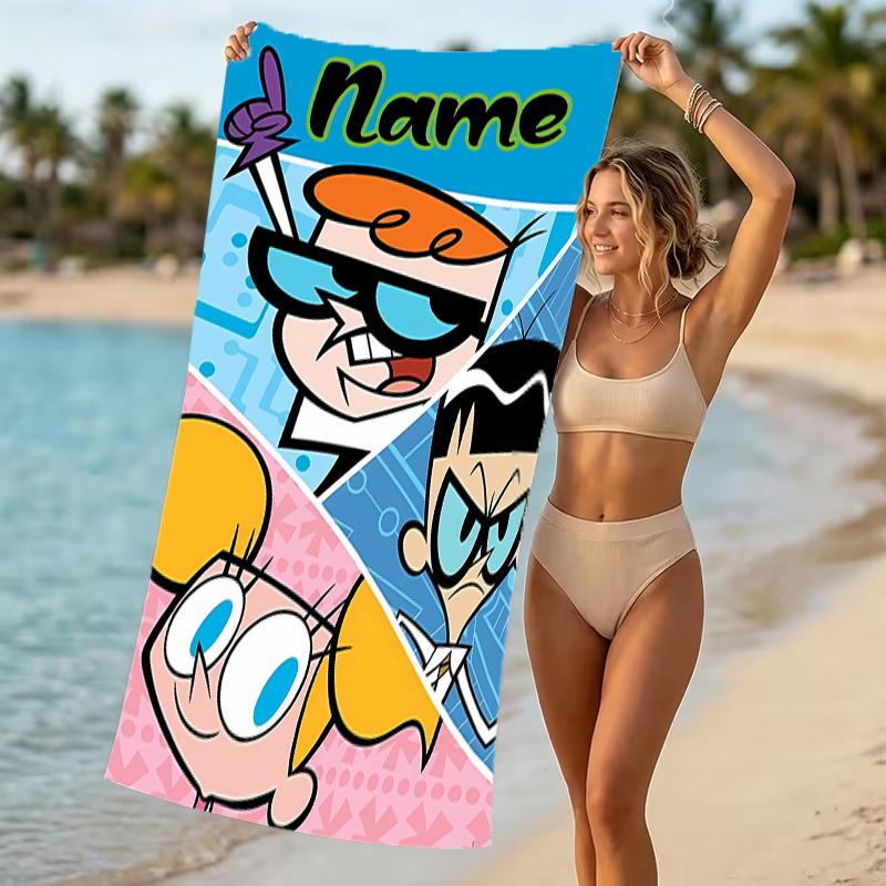 Customizable personalized beach towels Dexter's Laboratory themed designs.Suitable for the beach, yoga, sports;ideal as beach accessories