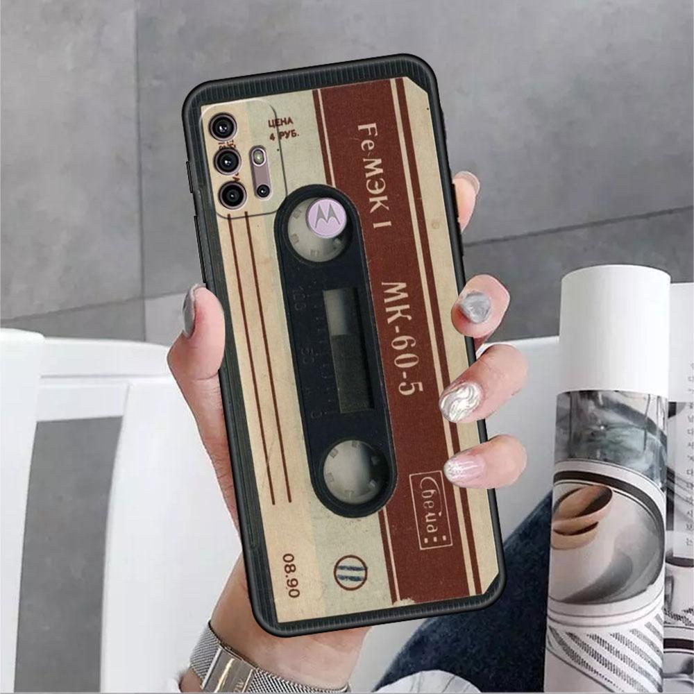 

Винтажный чехол-кассета для камеры Motorola G30 G60 G22 G9 Play G82 G52 G8 G9 G50 One Fusion Edge 20, черные мягкие чехлы для телефона Edge 20