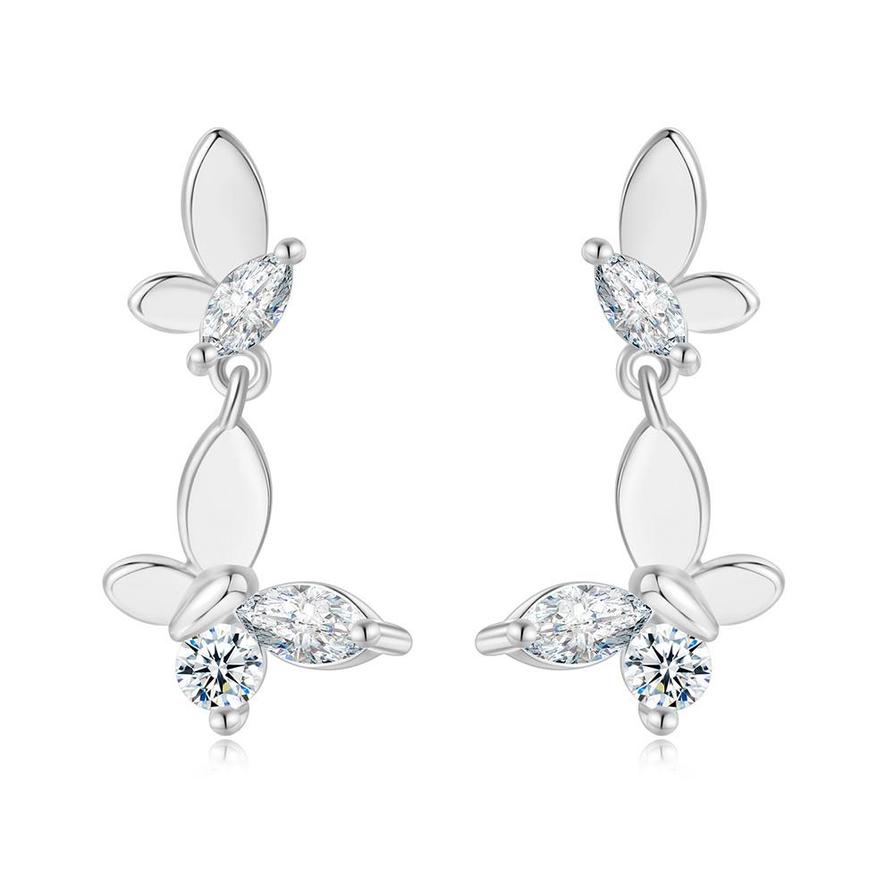 Aesthetic Korean Fashion Butterfly Earrings Women Gold Color Drop Ear Rings Zircon Jewelry Lobe Accessories Wholesale Gifts E425
