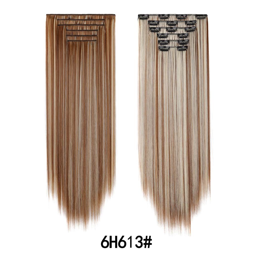 6Pcs/Set Clip-in Hair Extensions Long Straight Hair for Full Head Synthetic Hairpiec for Women Ladies
