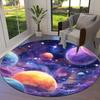 Planet Sun Round Area Rug,Carpet Rug for Living Room Bedroom Sofa Playroom Decor,Non-slip Floor Mat
