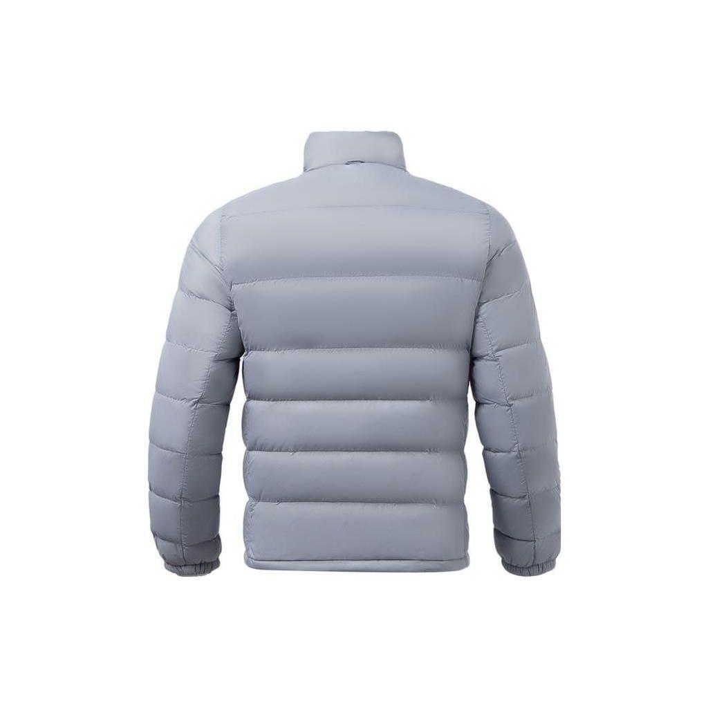 Li-Ning Solid Color Stand Collar Warm Down Jacket Men Outerwear Gray AYMT337-2