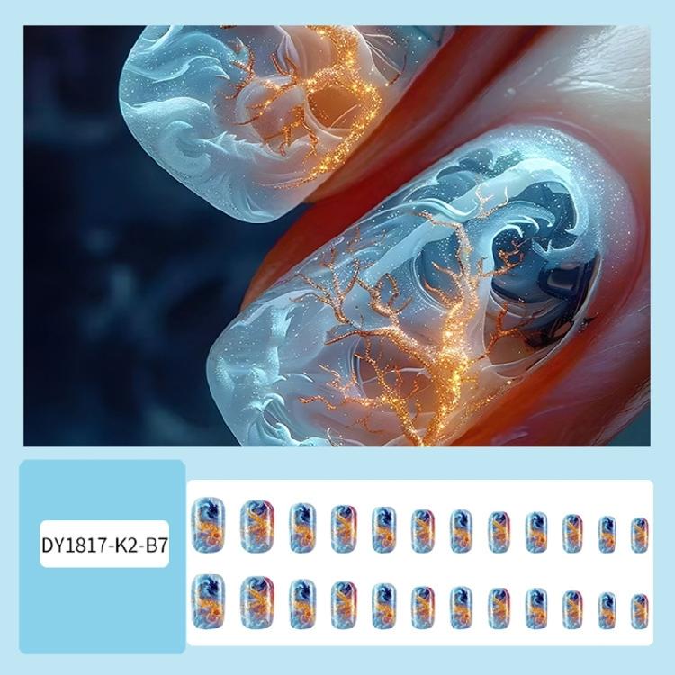 Short Square Nail Tips Fake Nail Glues On Nail Stick On Nail Press On Nail Artificial False Nail for Womens and Girls