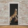 Grey Wolf Door Fridge Stickers Marble Simple Abstract Lines Flowers Wallpaper For Living Room Home Decor Bedroom Art Decals