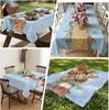 Ocean Starfish Shell Conch Rectangle Tablecloth for Table Decor Blue Gradient Ocean Print Kitchen Dining Table Cloth Party Decor