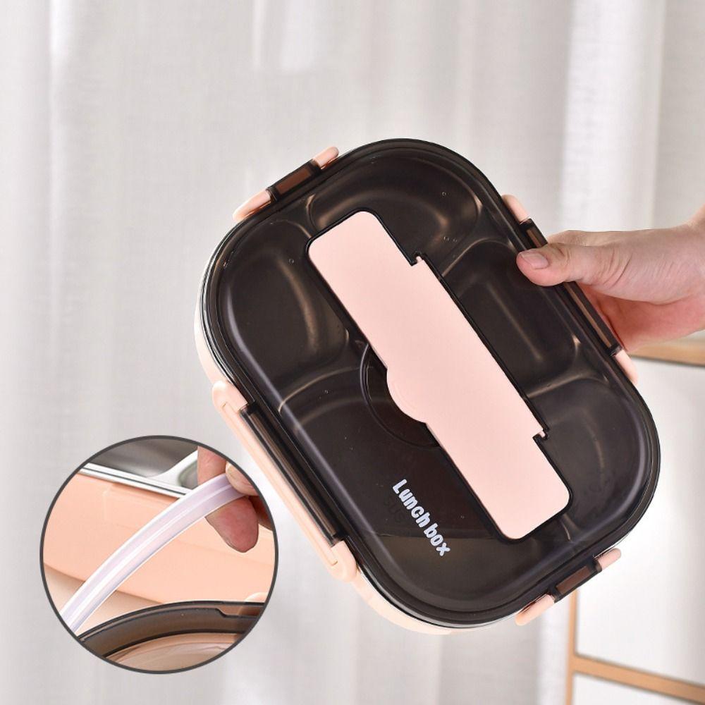 Leak-Proof Insulated Lunch Box Large Capacity Four Compartment Box Sealed Food Container  Kids Use