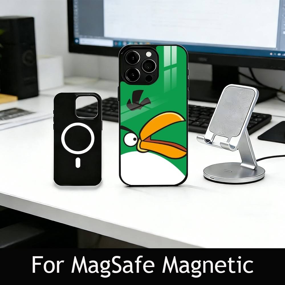 Funny Cartoon A-Angry B-Birds Phone Case For iPhone17,16,15,14,13,12,11 Plus,Pro Magnetic For Magsafe Wireless Charging