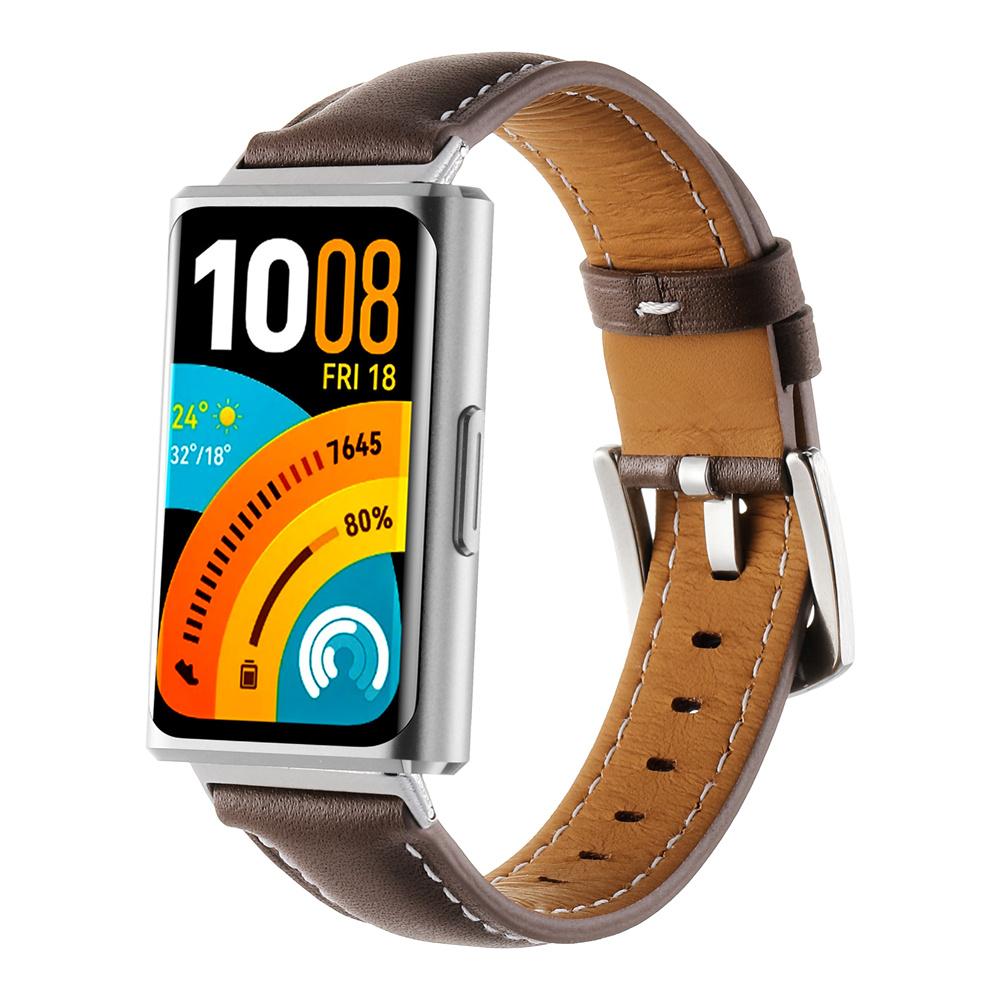 

Flat Texture Genuine Leather Band For Huawei Band 11 / 11 Pro Smart Watch Replacement Strap Wristband Bracelet Correa