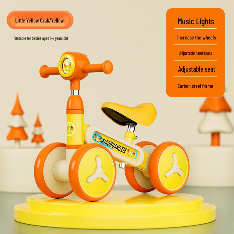 Verstelbare Loopfiets voor Leeftijden 1-4, Zonder Pedalen, Zacht Zadel, Baby Glijder