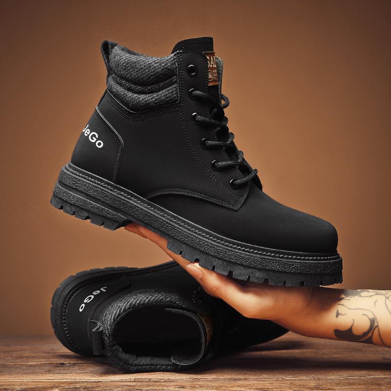 Fashion Ankle Boots Hiking Men's Biker Motorcycle Boot Casual Sneaker Round Toe Flexible Thick Bottom Outdoor Shoes Spring and Autumn