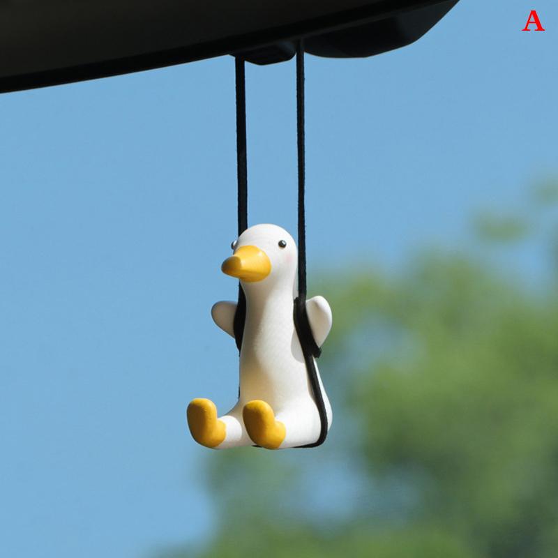 

Little Duck Swing Car Pendant Decoration Cute Duck Auto Rear View Mirror Pendant as the picture