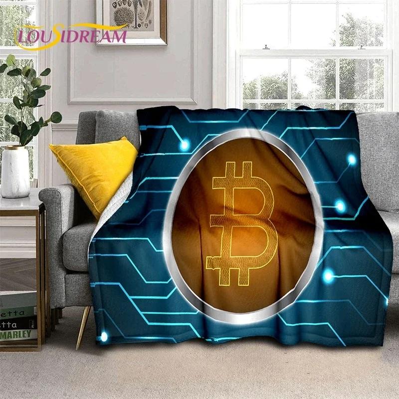 Bitcoin Virtual Currency NFT Soft Flannel Blanket for Beds Bedroom Sofa Picnic,Throw Blanket for Cover Outdoor Leisure Nap Gift