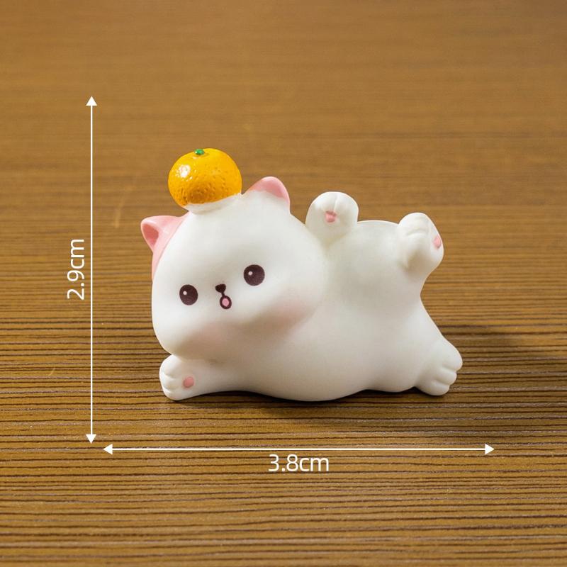 Cartoon Cat Figurines Miniatures Cute Diy Handicraft Mini Cat Ornament Resin Crafts Kitten Statue Micro Landscape Ornaments