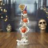 Halloween Funny Face Pumpkins Durable Resin Stackable Ornaments for Patio & Tabletop Halloween Decor
