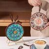 Ceramic Coasters Heat Insulation Mat for Kitchen Dining Anti-Scalding Cork Bottom Bowl Cup Mat Table Home Decor