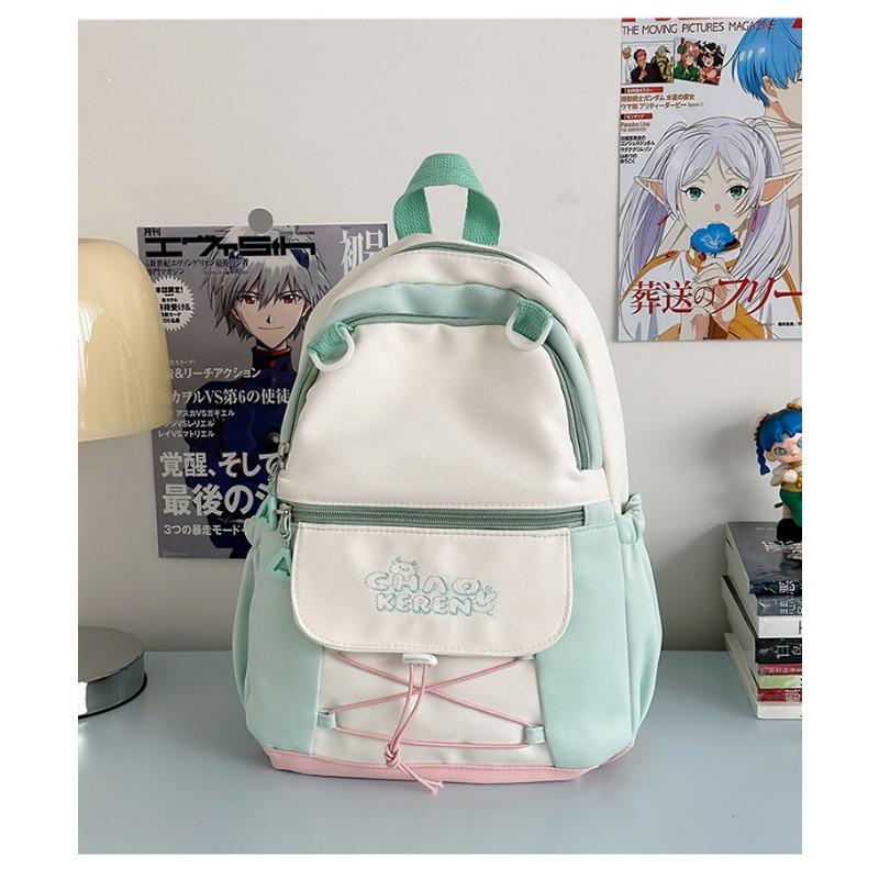 School bag new high-value college style fresh and sweet candy-colored backpack junior high school students lightweight spring outing backpack