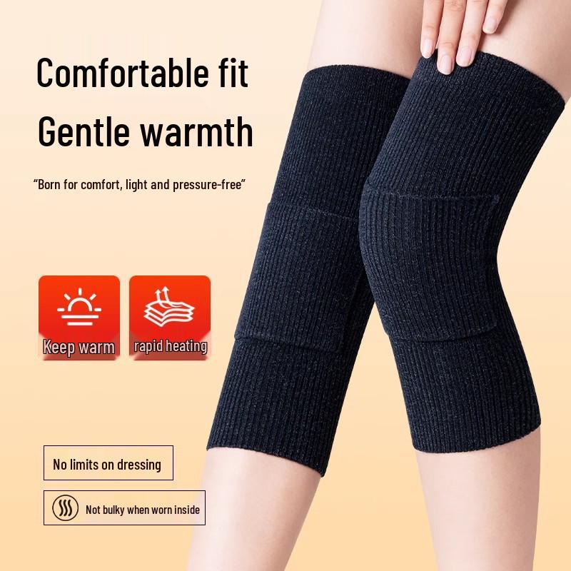 Unisex Cashmere Knee Warmers: Heated Autumn/Winter Protection for Middle-Aged and Elderly