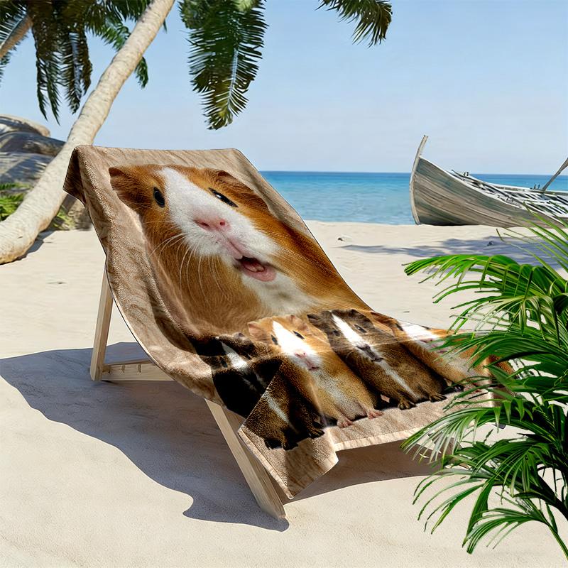 Hamster and Rat Print Beach Towel, Large Soft Quick Dry Towel for Beach Camping Swimming